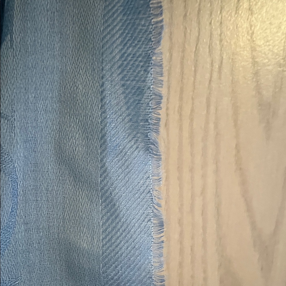 Coach Light Blue Fringe Shawl - Picture 6 of 10
